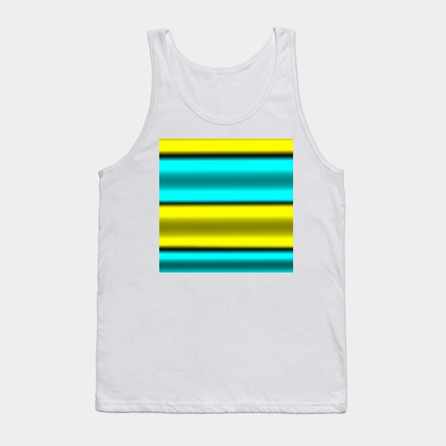 Yellow & Cyan Horizontal Stripes Tank Top by BlakCircleGirl